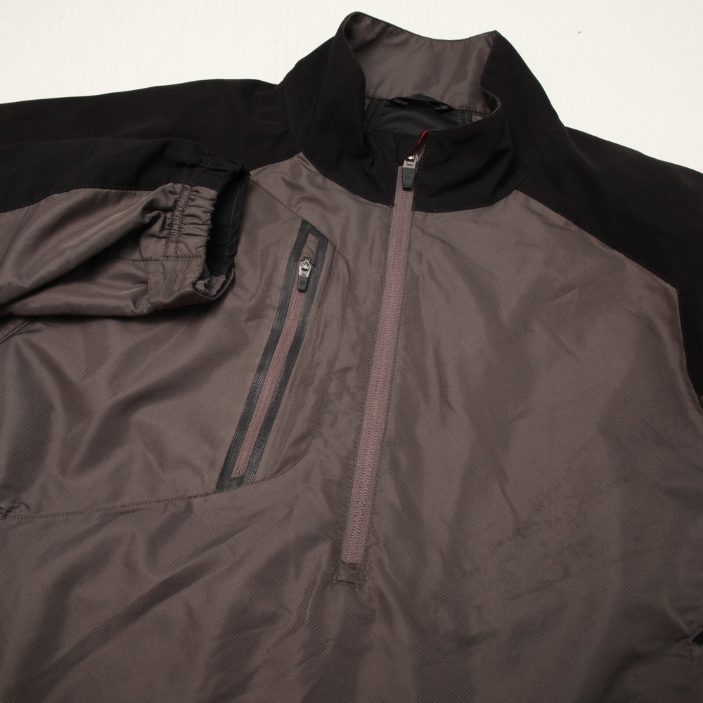 Zero Restriction Windshirt Pullover Mens L Black Grey Tour Series Half Zip W273
